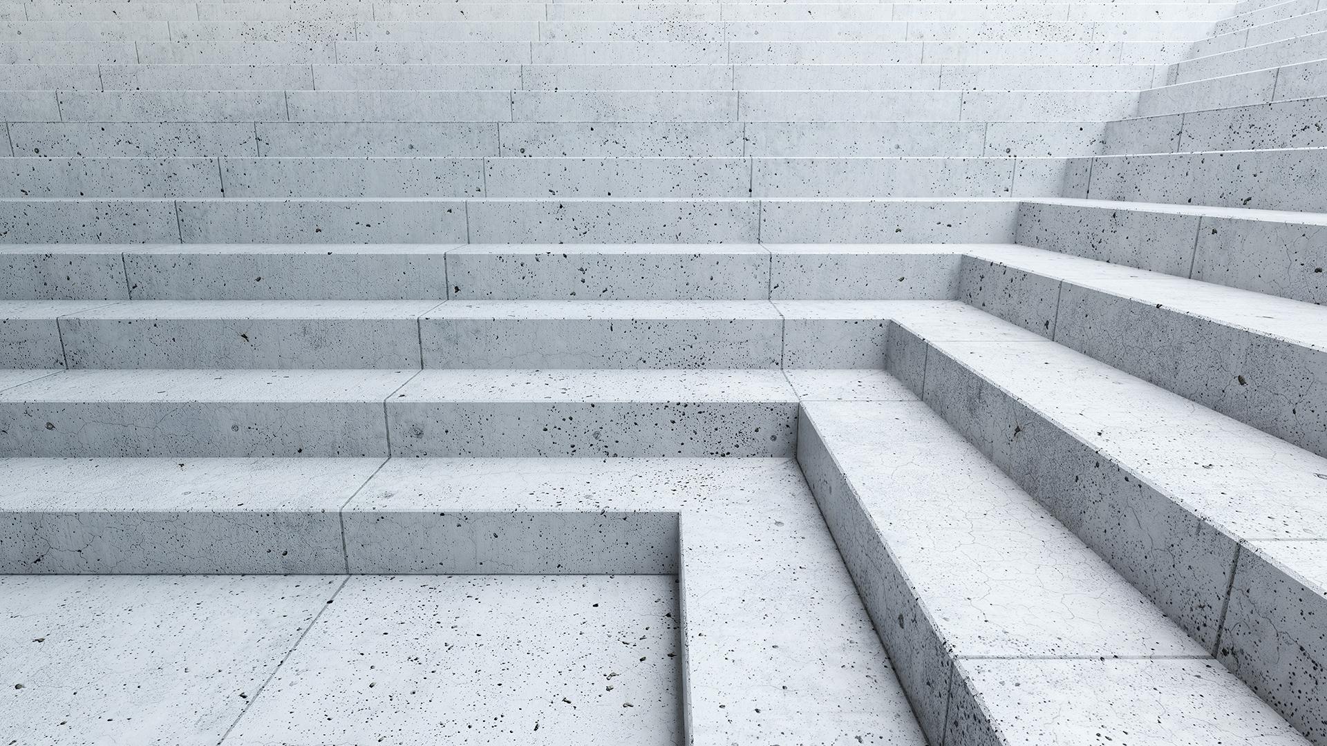 White marble steps.