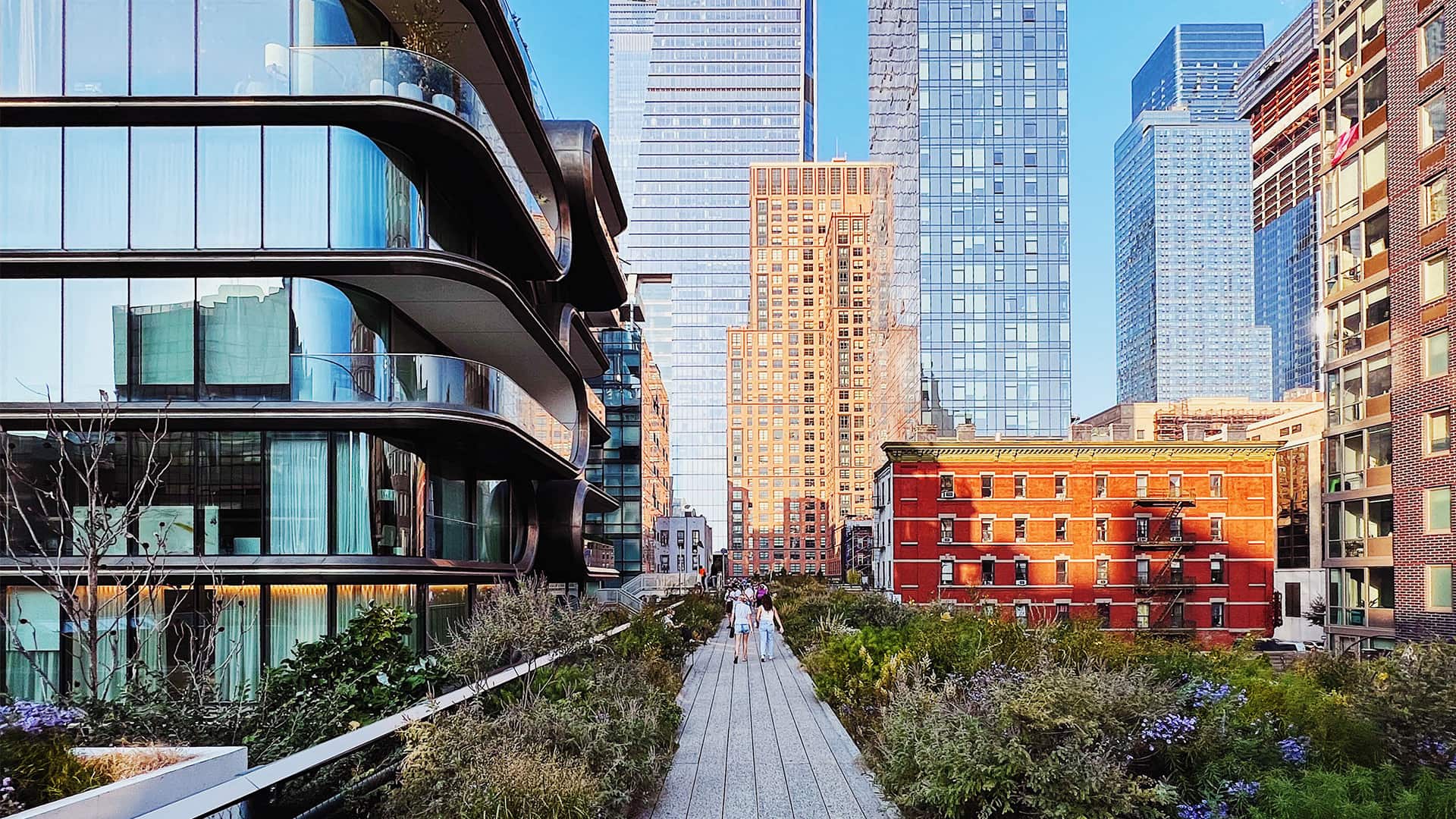 A walkway in central Manhattan.