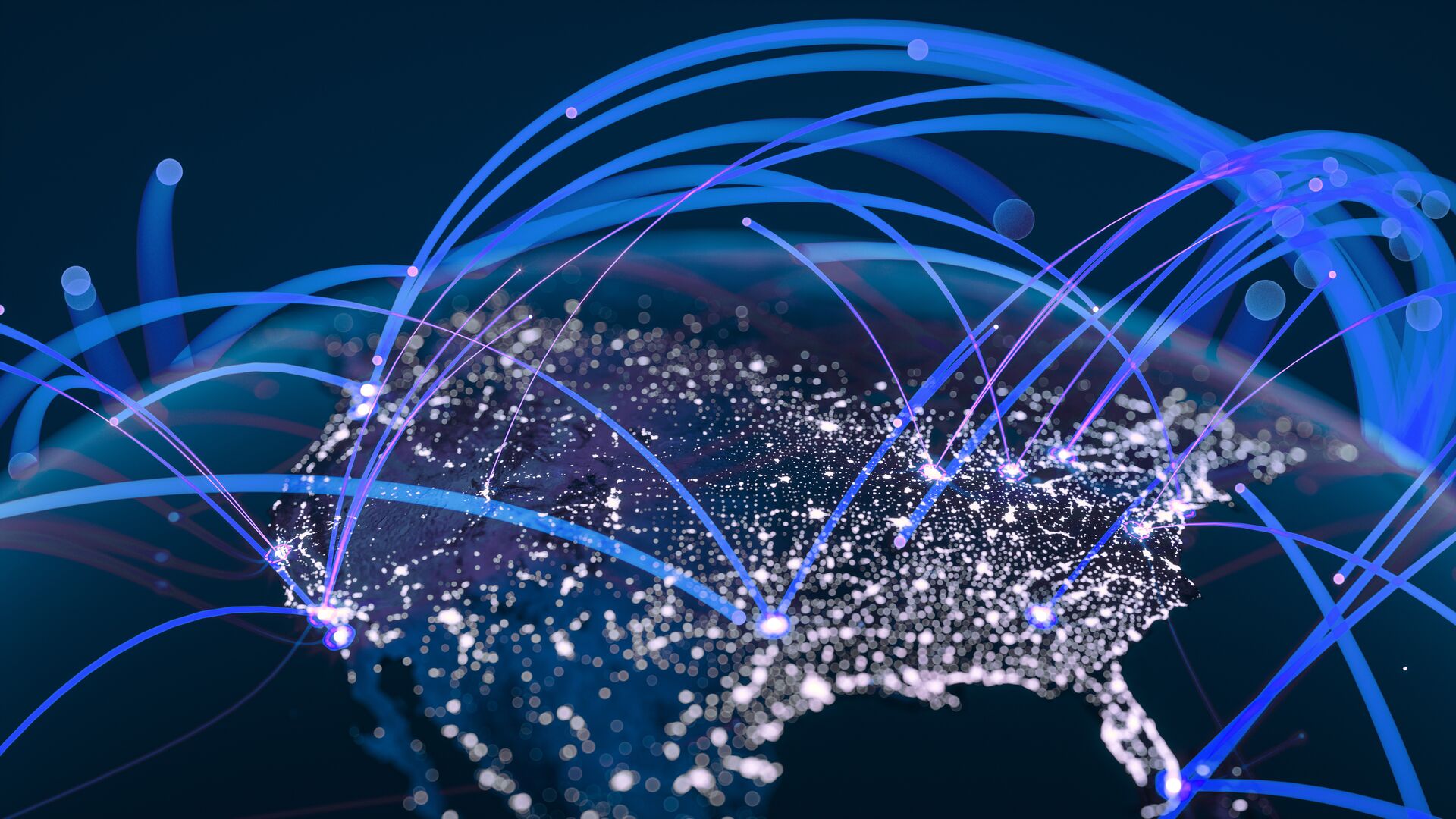 Visualization of the global communication network of North America