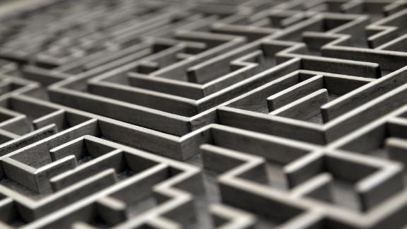 Abstract close up of a 3d graphic of a maze.