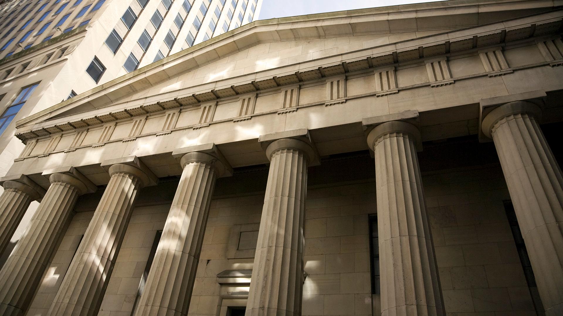 The Federal Hall National Memorial in New York City, USA