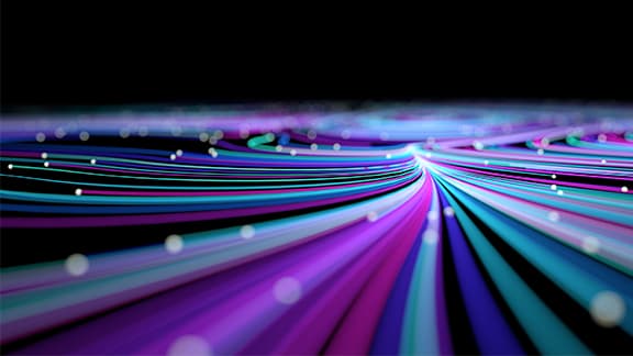 An abstract image of computer networks lighting up