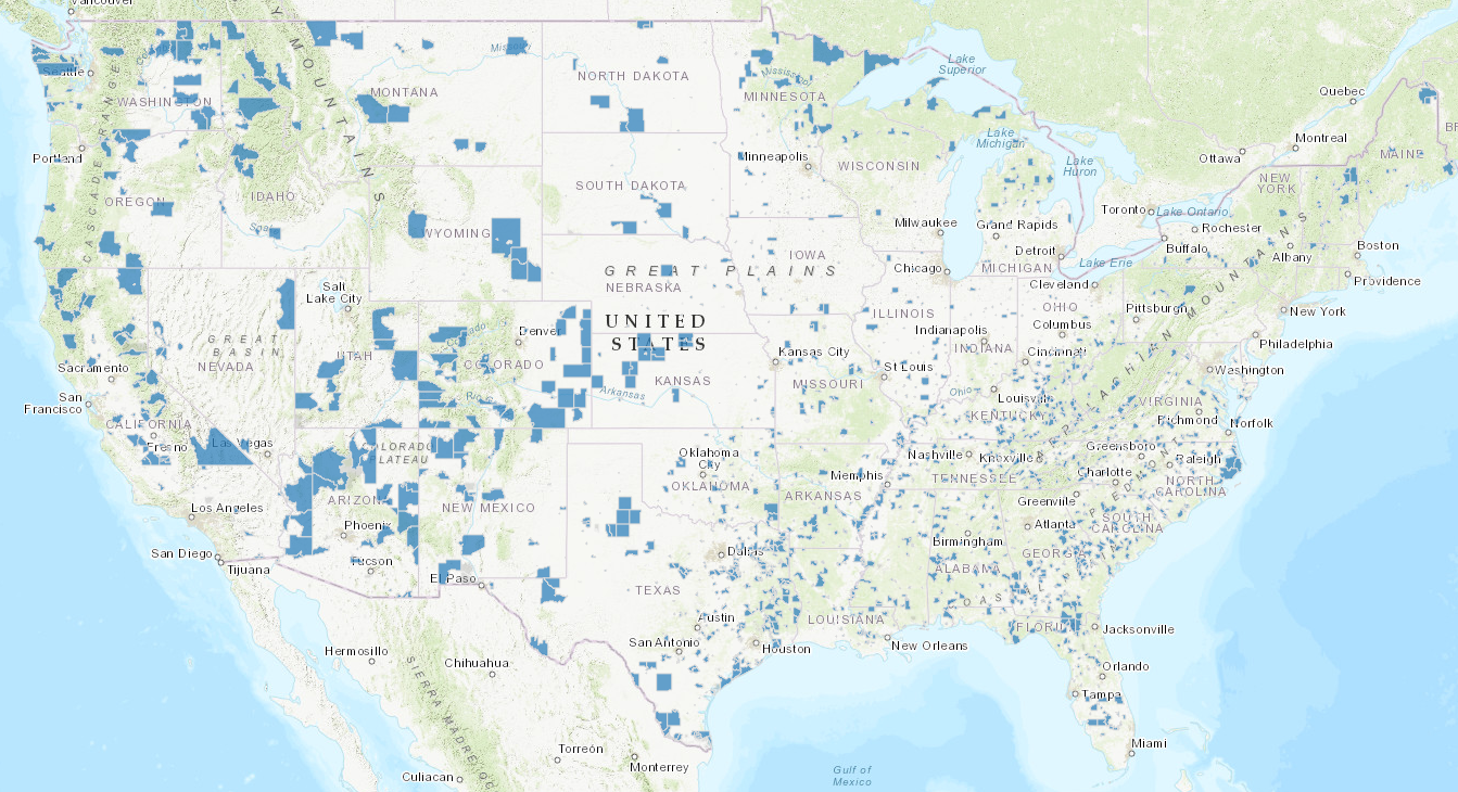U.S. Opportunity Zones Map from the U.S. Department of Housing and Urban Development