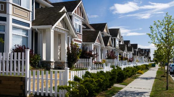 A row a new townhouses in Richmond, British Columbia