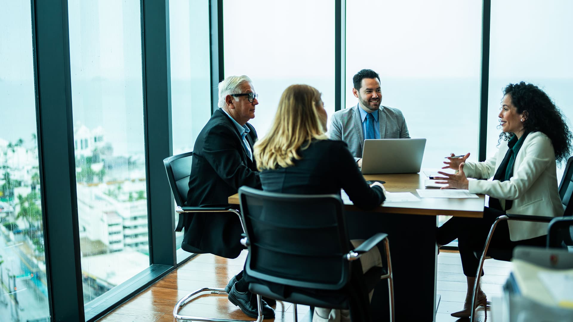 Team of professionals during a meeting.
